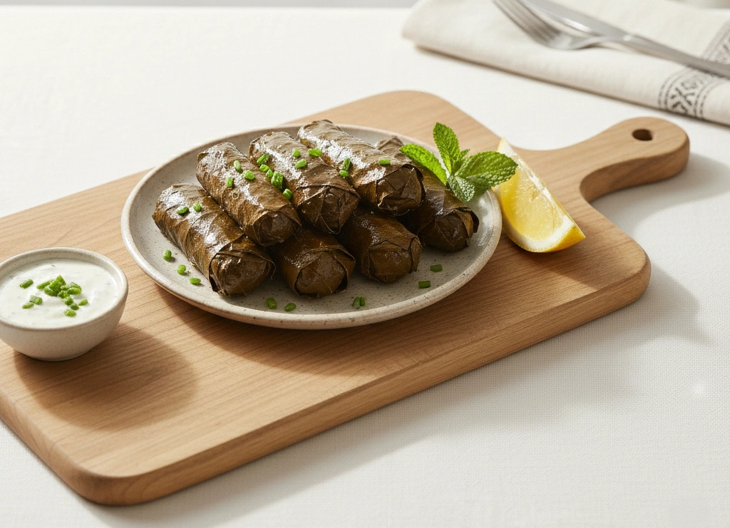 Falafel wrap with tahini sauce at Syrian restaurant Saskatoon